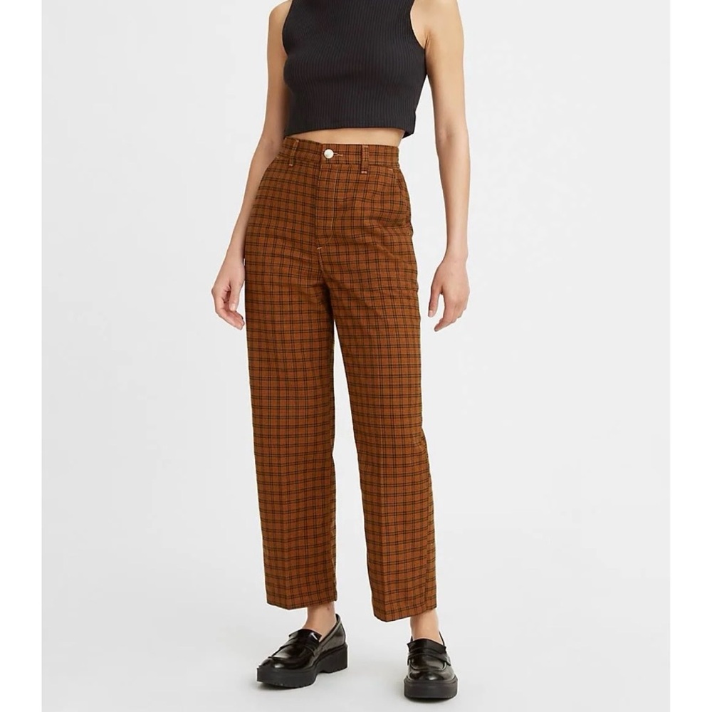 Levi's Brown Plaid Women's Pants